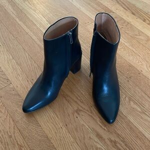 Madewell Leather Ankle Boots, Black, 6.5